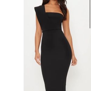 BLACK ONE SHOULDER FORMAL DRESS